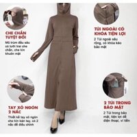 Áo chống nắng nữ toàn thân 2 lớp dáng dài, váy chống nắng áo choàng liền thân vải thông hơi làm mát cao cấp
