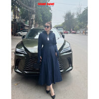 Áo chống nắng toàn thân nữ vải bò Jean 2 lớp dài kín chân - ao chong nang toan than nu vai bo 2 lop