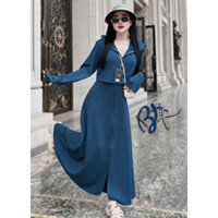 Áo chống nắng toàn thân nữ thiết kế phần thân trên 2 lớp croptop, vải cotton co giãn 4 chiều, thấm hút mồ hôi, chống UV