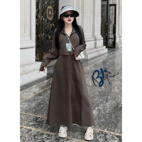 Áo chống nắng toàn thân nữ thiết kế phần thân trên 2 lớp croptop, vải cotton co giãn 4 chiều, thấm hút mồ hôi, chống UV