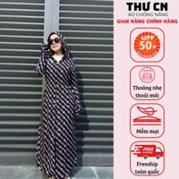 Áo Chống Nắng Toàn Thân Nữ Dáng Váy Vải Lanh 2 Lớp, Chống Tia Cực Tím UPF 50+, Mềm Mại Thoáng Mát (Freesize 48-60ký)