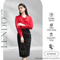 Áo Cổ Đổ Lụa Hàn LENDO A230244