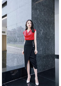 ÁO CỔ ĐỔ SIÊU HOT NANA - ĐỎ - XL