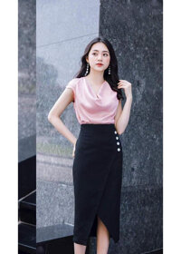 ÁO CỔ ĐỔ SIÊU HOT NANA - HỒNG - S