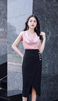 ÁO CỔ ĐỔ SIÊU HOT NANA - HỒNG - L