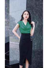 ÁO CỔ ĐỔ SIÊU HOT NANA - XANH RÊU - M