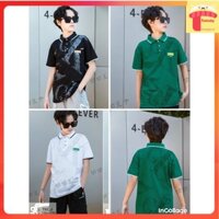 Áo cổ đức bé trai size đại 9-16 tuổi cộc tay họa tiết số 1980, Áo Polo trẻ em thoáng mát khỏe khoắn thời trang