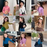 Áo cổ lọ viền bèo cho bé gái A909