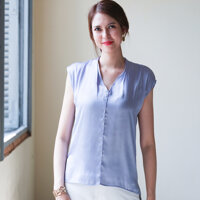 Áo Cổ Nhún Áo Kiểu Nữ Thời trang thiết kế Hity TOP142 Xanh Thiên Thai - XL
