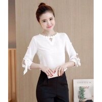 ÁO CỔ REN HOA TRÒN