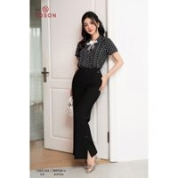 Áo cổ sen chấm bi lụa silk 12031J34 - TOSON