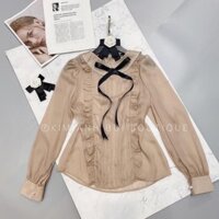 Áo cổ sen nơ ngực