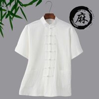 Áo Cổ Tàu Nam Trung Niên Cao Cấp – Vải Đũi Cotton Thoáng Mát – Lịch Lãm, Sang Trọng