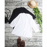 ÁO CỔ TÀU TAY LỠ TRƠN MÀU