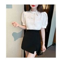 ÁO CỔ TÀU TAY NHÚN SÀNH ĐIỆU