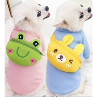 Áo có Túi có khóa kéo, Quần áo dễ thương, Đồ dùng cho thú cưng, Gấu vàng Thu Đông, Ếch, Đồ sưởi ấm,..