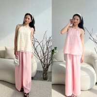 Áo cổ yếm ren hoa hồng thắt nơ_ORIMI