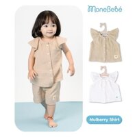 Áo cộc tay cánh bướm thoáng mát, thấm hút mồ hôi, năng động cho bé gái | Mulberry Shirt Monebebé