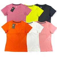 Áo cộc tay in nhiệt họa tiết thể thao tập gym yoga nữ