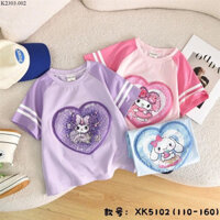 Áo Cộc Tay Kim Sa Biến Hình SANRIO Cho Bé Gái Size 110-160