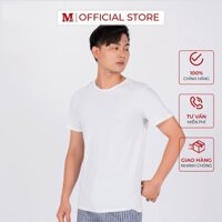 Áo cộc tay nam cổ tròn dệt kim màu trắng Walrus M020020 Thời trang M2