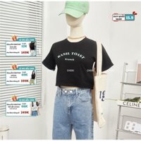Áo Cộc Tay Nữ Choki Kiểu Croptop Rộng Tay Ngắn Phong Cách Hàn Quốc Bốn Màu Tùy Chọn Chữ Basil Toast Ms00732