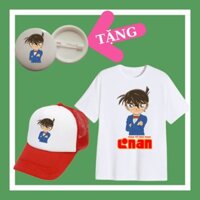 Áo Conan thám tử lừng danh bé trai bé gái, size áo từ 10kg đến 90kg, Kèm Mũ lưỡi trai, Kèm huy hiệu