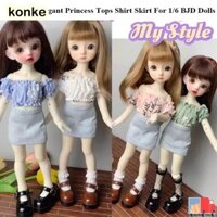 Áo công chúa thanh lịch KONKE, Váy áo sơ mi thời trang dễ thương, Phụ kiện DIY Váy công chúa Mini cho búp bê 1 / 6 BJD 30cm