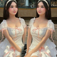 Áo Coquete phối dây ruy băng hồng CiciTee