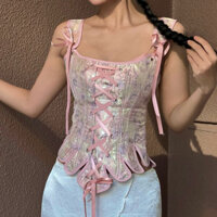 Áo corset 2 dây vải gấm thắt nơ ruy băng INTO.EIGHT thiết kế (Bella Corset)