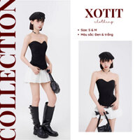 Áo corset cúp ngực chất thun umi dày dặn ôm body tạo thắt eo có khóa kéo sau lưng Xotit