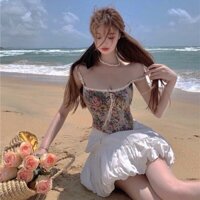 ÁO CORSET HOA PHONG CÁCH CỔ ĐIỂN