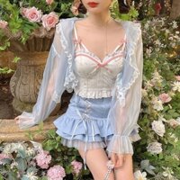 Áo corset nóng bỏng kèm chân váy loli