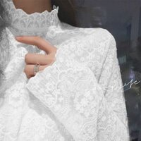 Áo Corset ren cổ cao thời trang mùa thu đông 2022