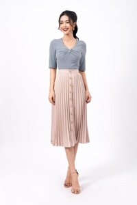 Áo cotton lạnh tay lỡ, cổ tim, xoắn ngực