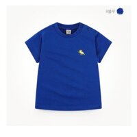 Áo cotton trơn logo khủng long cầm kẹo bông bé trai bé gái MM. HA1215