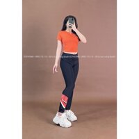 Áo crop nai cổ xẻ , quần legging logo nai [hình thật shop chụp] Eothon60