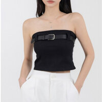 Áo Crop Top dây kéo phía sau Lalakong dành cho nữ có đai