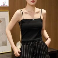 Áo Crop Top không tay KOKINGTAIPAN, Áo ba lỗ ren Slim Fit dành cho nữ, Áo ngực không dấu vết phù hợp với mọi phong cách Áo ngực Hàn Quốc có miếng đệm Áo hai dây mùa hè