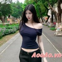 Áo Crop top màu trơn dành cho nữ Áo thun ngắn tay dáng ôm vừa vặn