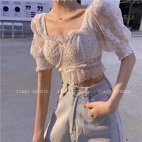 Áo crop top ren