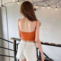 Áo crop top sexy mới mùa hè 2020 cho phụ nữ, hở bụng, áo camisole sexy không lưng cho trang phục ngoài