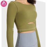 Áo Crop Top Thể Thao Dài Tay Có Đệm Ngực DQ S2032