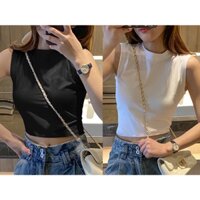 Áo croptop 3 lỗ ôm body thể thao cổ cao A007 thời trang nữ DAMIANSTORE123