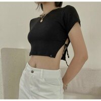 Áo Croptop Basic Cột Dây Bên Hông CT22