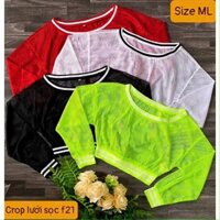 Áo Croptop Chất Thun Lưới Dài Tay Siêu Đẹp (Đồ Tập Gym-Yoga Nữ)