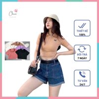 Áo croptop cổ trụ, áo lửng nữ cổ bẻ 5 màu chất cotton 100% co dãn 4 chiều Charm Fashion