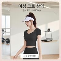 Áo croptop cộc tay gym yoga nữ JYMD009 co giãn tốt, mịn mát, ôm dáng, thoáng khí, phong cách thể thao
