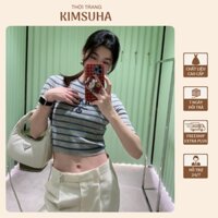 Áo Croptop Cộc Tay Len Ngắn Tay Croptop Nữ Dệt Kim Cao Cấp