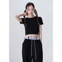 Áo Croptop cộc tay nữ phong cách Hàn Quốc HOT nhất 2023 chất liệu cotton zip cao cấp, có 2 size dưới 50kg và dưới 60kg
